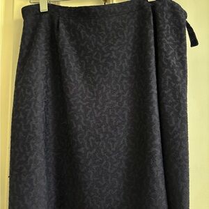 A.P.C. Navy Textured A-Line Skirt